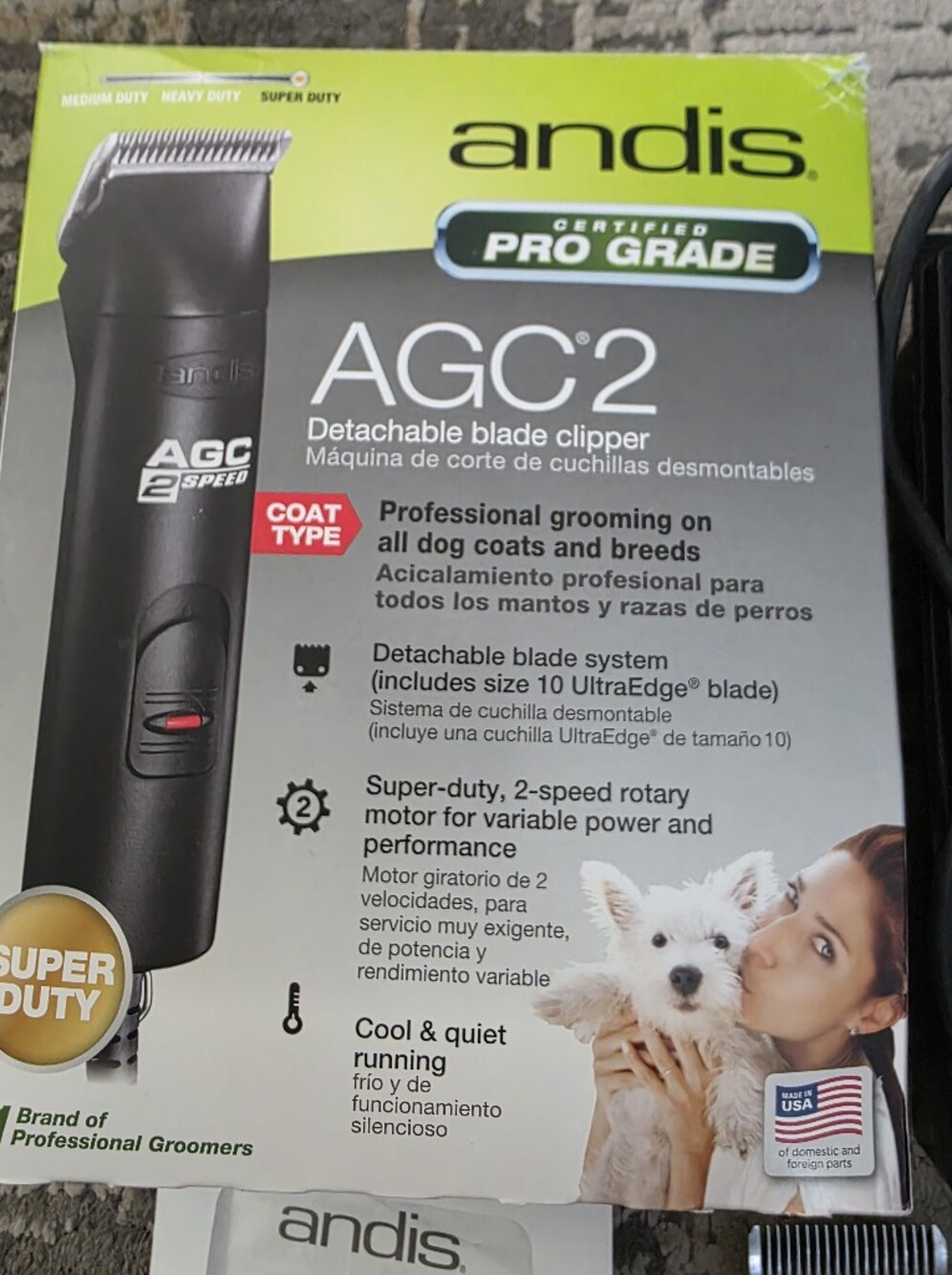 Andis AGC2 Detachable Blade Dog Grooming Clippers with Extras